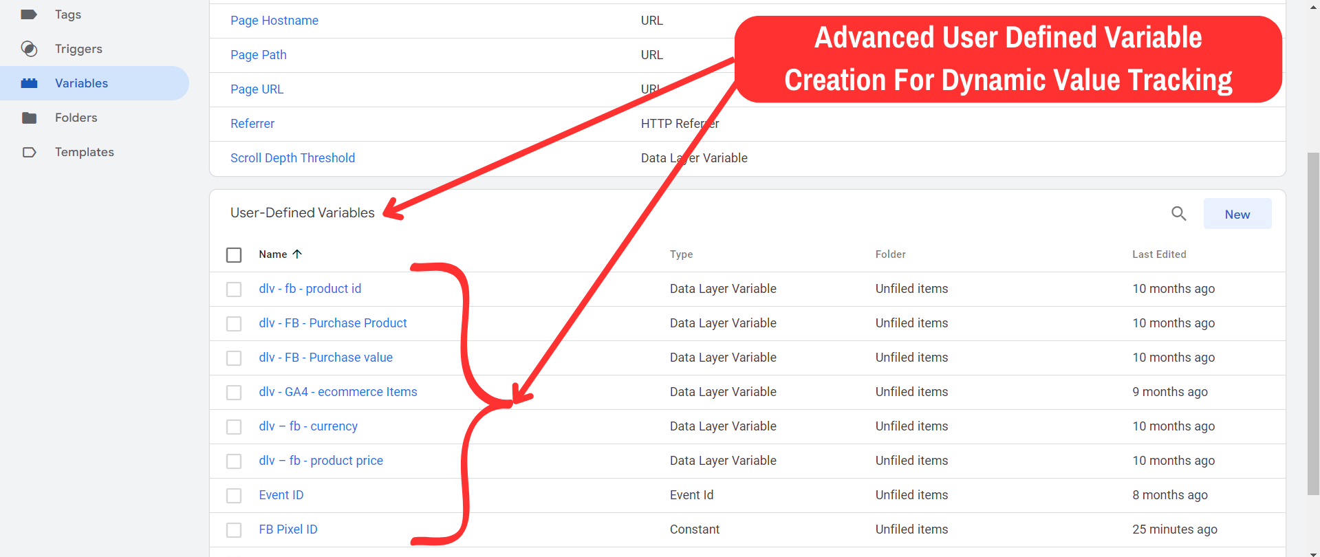 Advanced User Defined Variable Creation For Dynamic Value Tracking