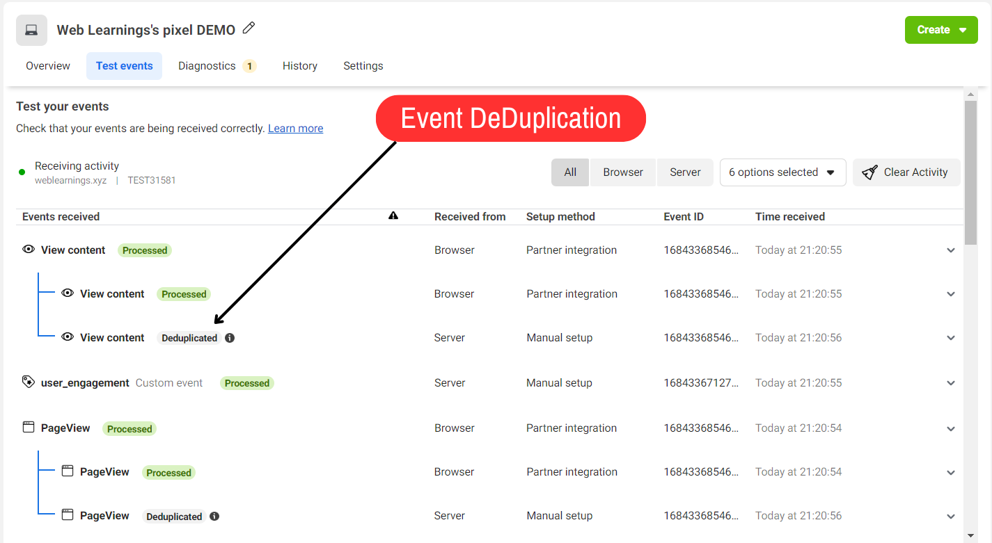 Event DeDuplication in FB Event Manager