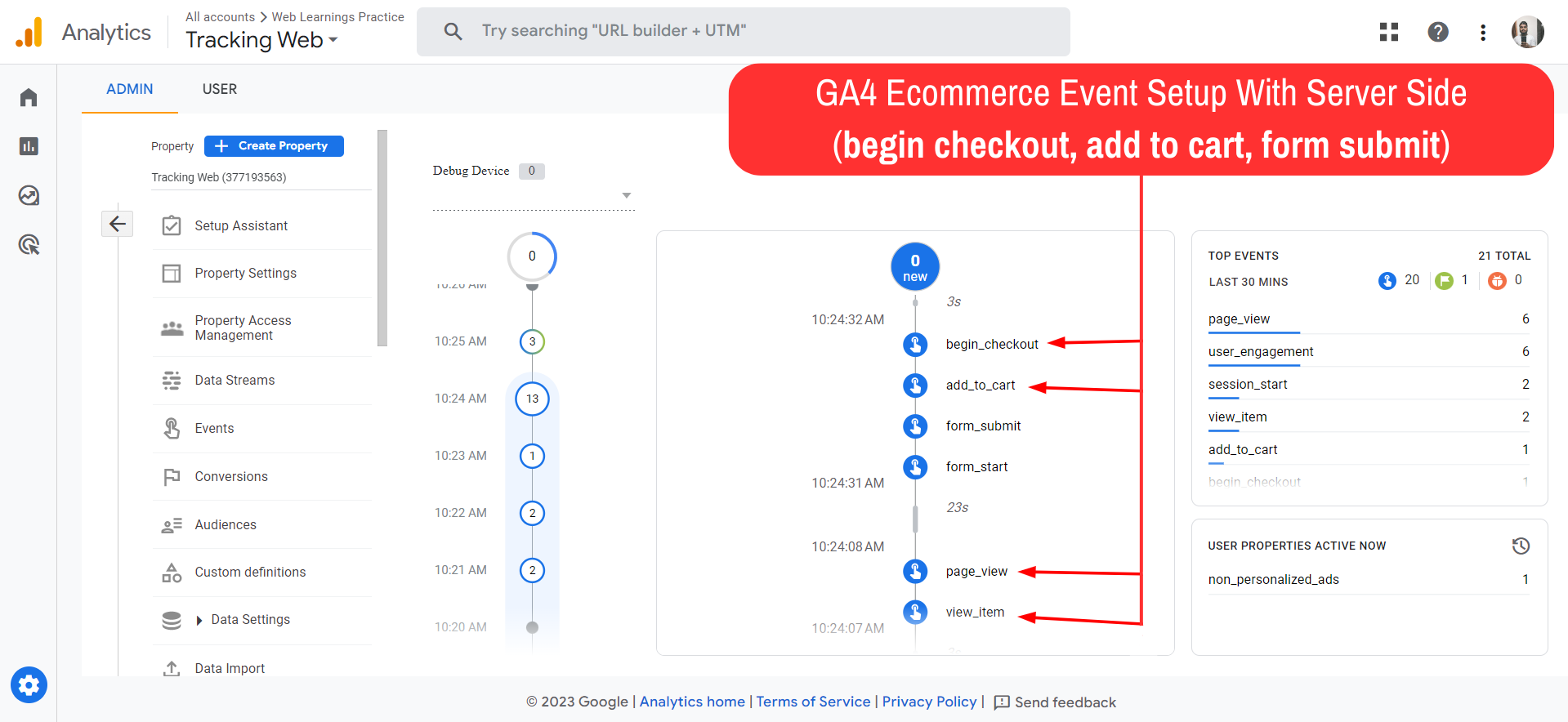 GA4 Ecommerce Event Setup With Server Side (begin checkout, add to cart, form submit)